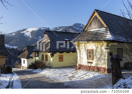 Vlkolinec village UNESCO site in Velka Fatra mountains, Slovakia 71050109