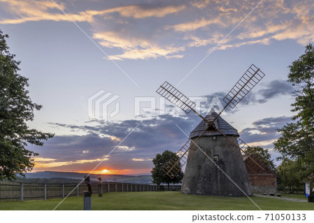 windmill Kuzelov at sunset, South Moravia Czech Republic windmill Kuzelov at sunset, South Moravia Czech Republic 71050133