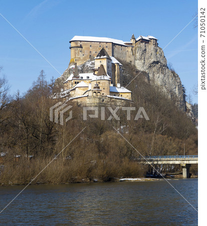 Orava castle, winter landscape, Orava region Slovakia 71050142