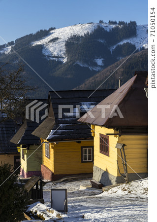 Vlkolinec village UNESCO site in Velka Fatra mountains, Slovakia 71050154