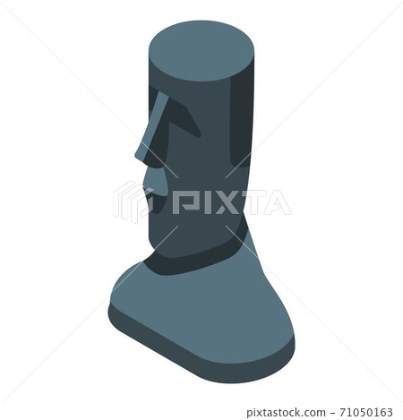Eastern island statue head icon, isometric style Eastern island statue head icon, isometric style 71050163