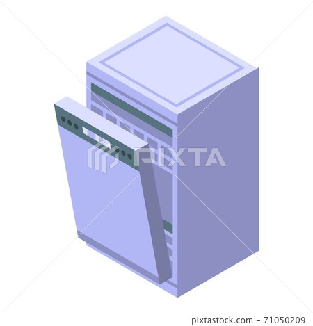 Empty dishwasher icon, isometric style 71050209