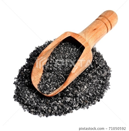Black salt isolated on white backgrounds. 71050592