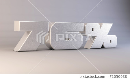 76 percent 3d metal text isolated on white, 3d render illustration 76 percent 3d metal text isolated on white, 3d render illustration 71050988