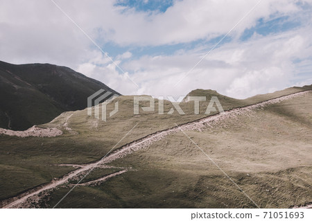 Closeup view mountains scenes in national park Dombai, Caucasus, Russia, Euro 71051693