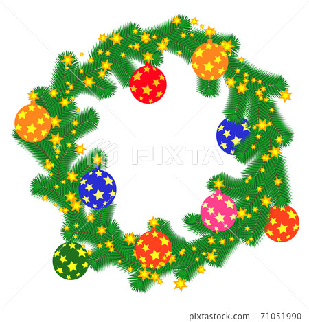 Christmas wreath with red bow and ribbon.... - Stock Illustration ...