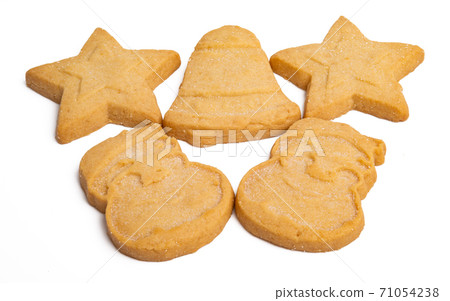 buttered christmas cookies isolated buttered christmas cookies isolated 71054238