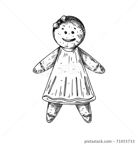 Gingerbread man isolated on white background. 71055733