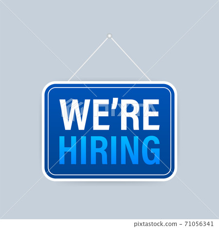 We re Hiring web banner. Megaphone With We are Hiring Speech on green background. Vector illustration. We re Hiring web banner. Megaphone With We are Hiring Speech on green background. Vector illustration. 71056341