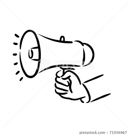 Leader, speaker, orator hand with loudspeaker for speaking speech Leader, speaker, orator hand with loudspeaker for speaking speech 71056967