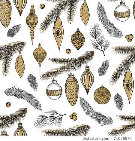 Xmas Seamless pattern with Christmas Tree... - Stock Illustration ...
