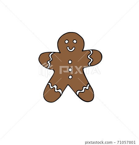 Vector hand drawn doodle ginger colored cookie 71057801