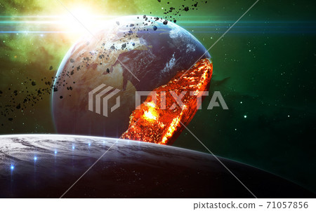 Universe scene with planets 71057856