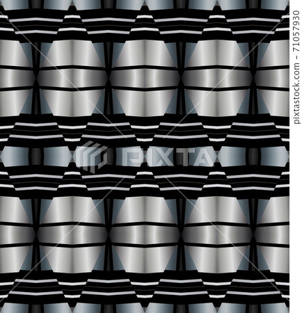 Silver metal seamless pattern with simple geometric ornate for brand, product, gift or card background Silver metal seamless pattern with simple geometric ornate for brand, product, gift or card background 71057930