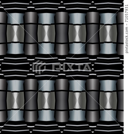 Silver metal seamless pattern with simple geometric ornate for brand, product, gift or card background Silver metal seamless pattern with simple geometric ornate for brand, product, gift or card background 71057931