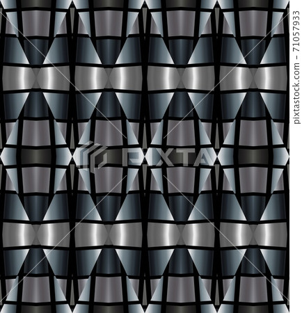 Silver metal seamless pattern with simple geometric ornate for brand, product, gift or card background Silver metal seamless pattern with simple geometric ornate for brand, product, gift or card background 71057933