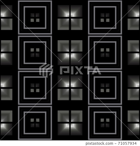 Silver metal seamless pattern with simple geometric ornate for brand, product, gift or card background Silver metal seamless pattern with simple geometric ornate for brand, product, gift or card background 71057934