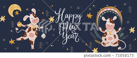 Christmas animal social media vector banner. 71058173