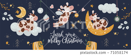 Christmas animal social media vector banner. Christmas animal social media vector banner. 71058174