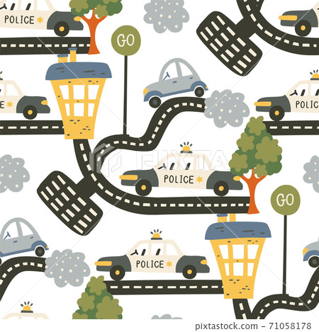 Seamless car pattern background. Seamless car pattern background. 71058178