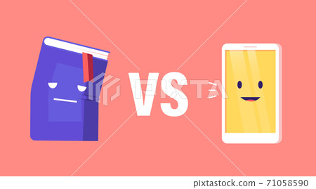 Book vs E-book Concept. Innovative Technologies in Education, Literature, Digital Device for Read Books. r Electronics Gadget Book vs E-book Concept. Innovative Technologies in Education, Literature, Digital Device for Read Books. r Electronics Gadget 71058590
