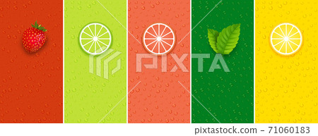 Fruit mint lime lemon or grape juice sticker flavor icon. Fruit logo label vitamin droplet Fruit mint lime lemon or grape juice sticker flavor icon. Fruit logo label vitamin droplet 71060183