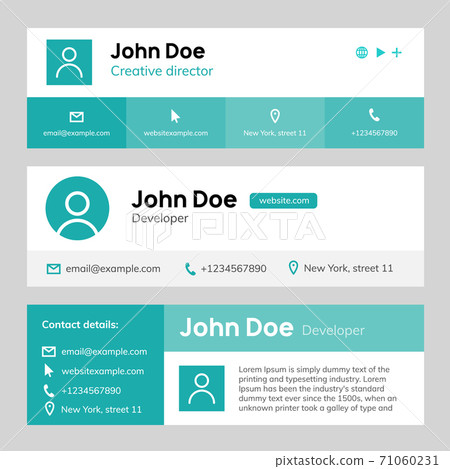 Email signature template design. Corporate mail business email signature vector banner 71060231