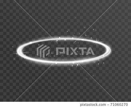 Angel halo ring saint aureole icon. Holy ring angel halo isolated nimbus gold circle realistic 71060270