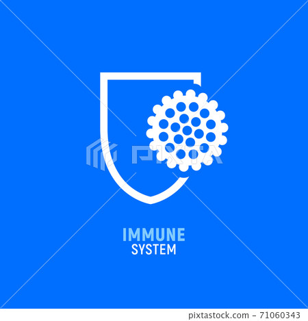 Immune bacteria system sign. Antibacterial virus sign. Immune protection antiseptic, anti desease Immune bacteria system sign. Antibacterial virus sign. Immune protection antiseptic, anti desease 71060343