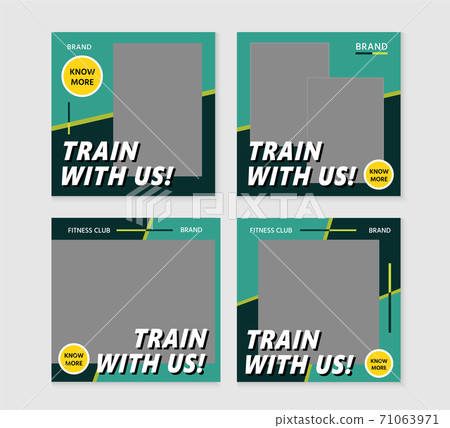 Gym square banner template 71063971