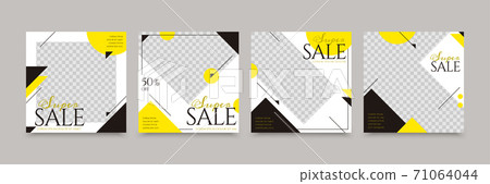 Modern yellow social media template 71064044