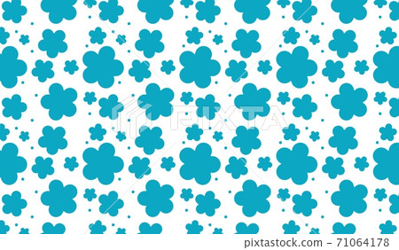 blue flowers seamless pattern on white background - Stock Illustration ...