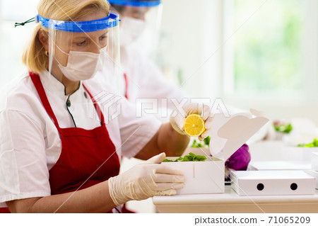 Food takeaway during coronavirus outbreak. Food takeaway during coronavirus outbreak. 71065209