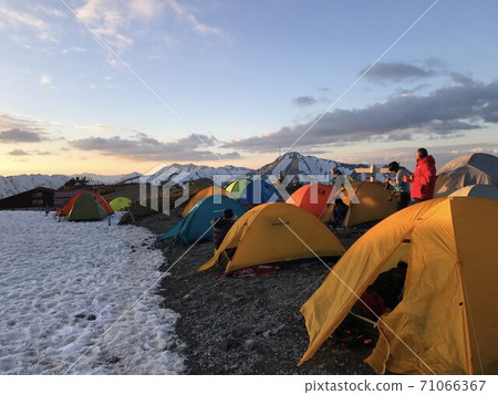 Beautiful sunrise seen from the tent area 71066367