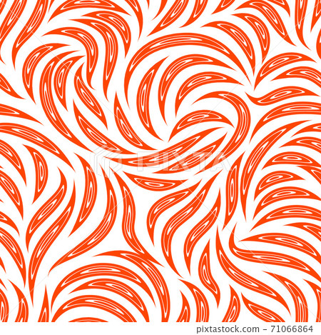 Seamless vector pattern of smooth lines with cuts inside in a Lush Lava trendy color. Texture for fabric or packaging isolated on white background. Seamless vector pattern of smooth lines with cuts inside in a Lush Lava trendy color. Texture for fabric or packaging isolated on white background. 71066864