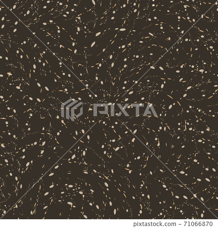 Vector seamless beige color pattern on a brown background of round drops or splashes. Texture for fabric or packaging, drawing for printing on wrapping paper. 71066870