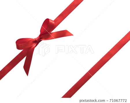 Red ribbon bow isolated on white background Red ribbon bow isolated on white background 71067772