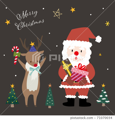聖誕聖誕老人馴鹿圖 71070034