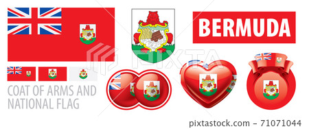 Vector set of the coat of arms and national flag of Bermuda Vector set of the coat of arms and national flag of Bermuda 71071044