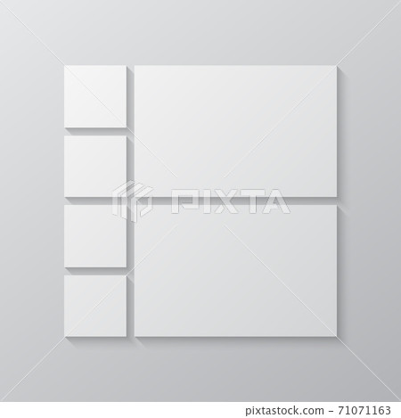 Vector empty collage board six images, photo 71071163