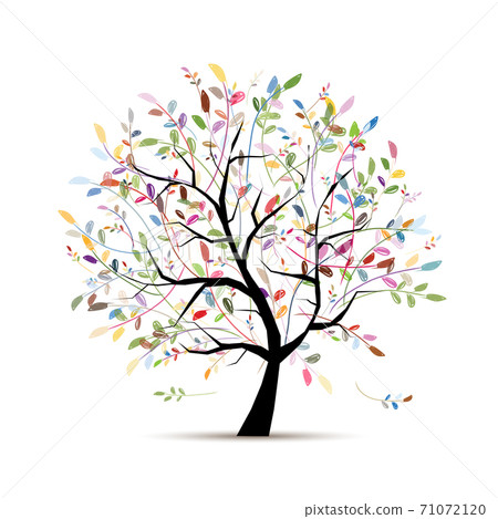 Colorful art tree for your design - Stock Illustration [71072120] - PIXTA