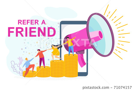 Refer a friend concept. Trendy flat vector style. 71074157