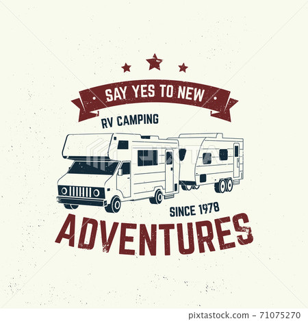 Camping. Vector. Concept for shirt or logo, print, stamp or tee. Vintage typography design with 3d off-road car and forest silhouette. Camping. Vector. Concept for shirt or logo, print, stamp or tee. Vintage typography design with 3d off-road car and forest silhouette. 71075270