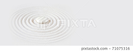 Zen japanese garden background. Horizontal banner 71075316