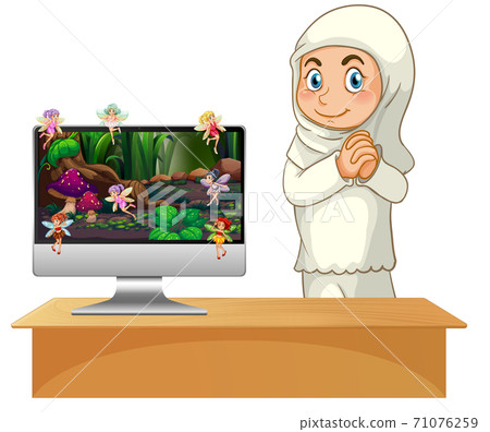 Fairy tale on computer screen Fairy tale on computer screen 71076259