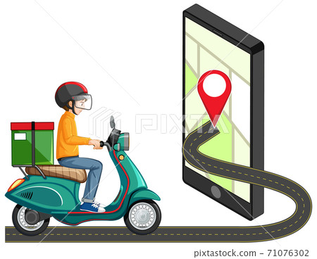 Location pin on mobile application icon 71076302