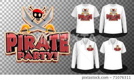 Pirate party logo with Set of different shirts with Pirate party 71076311