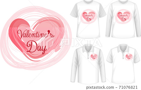 Mock up shirt with valentine's day icon 71076821