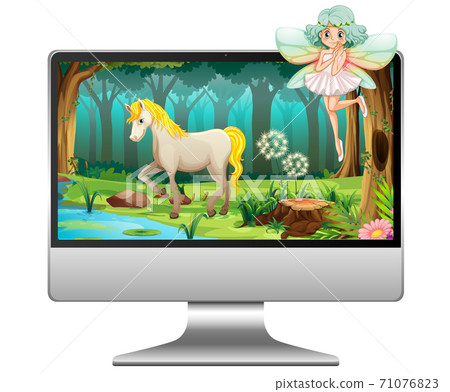 Fairy tale on computer background 71076823