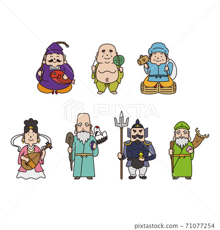 七個財富之神的插圖 七個財富之神的插圖 71077254